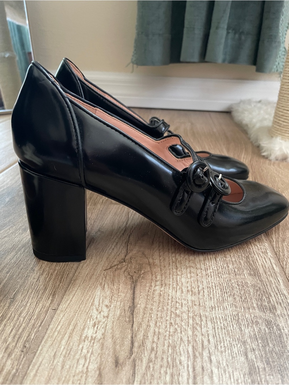 J. Crew Black Patent Mary Jane Block Heel Pumps